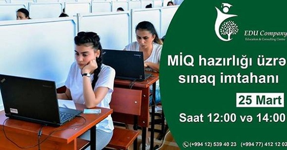 MİQ hazırlığı üzrı sınaq imtahanı - 1