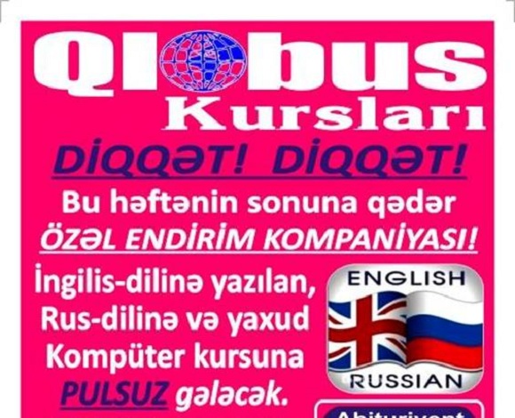 Qlobus Kursu sizə İngilis dilini mükəmməl səviyyədə öyrənməyi təklif edir